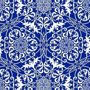 Ornate Blue and White Kaleidoscope