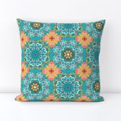 BOHEMIAN KALEIDOSCOPE TERRACOTTA AND TURQUOISE-01