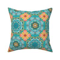 BOHEMIAN KALEIDOSCOPE TERRACOTTA AND TURQUOISE-01