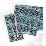 Seafoam Gothic Damask - Pastel Halloween Damask in Pastel Halloween Gothic Seafoam Green