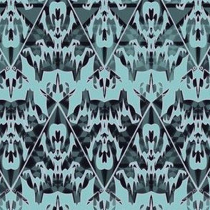 Seafoam Gothic Damask - Pastel Halloween Damask in Pastel Halloween Gothic Seafoam Green