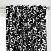 ABSTRACT MAZE - WHITE ON BLACK