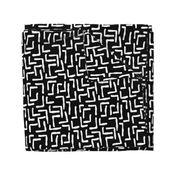 ABSTRACT MAZE - WHITE ON BLACK