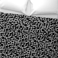 ABSTRACT MAZE - WHITE ON BLACK