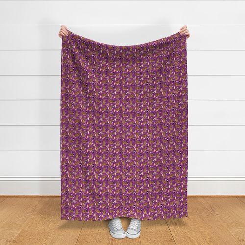 cocker spaniel dog fabric - wine dogs fabric, dog fabric, cocker spaniel fabric, dogs design - purple