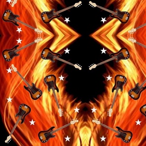 Bass Guitar_Stars_Flames_10.5x13.6_Mirror