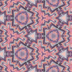 kaleidoscopic snowflakes in pinks