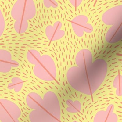 Fun Leaves in pastel pink and yellow