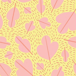 Fun Leaves in pastel pink and yellow