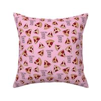 I love you more than pizza slice fast food pop art drawing design pink