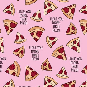 I love you more than pizza slice fast food pop art drawing design pink