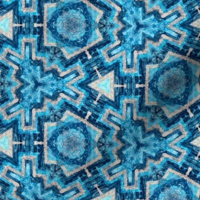 blue kaleidoscope geometric