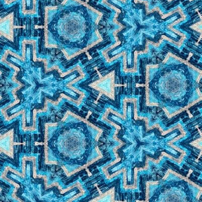 blue kaleidoscope geometric