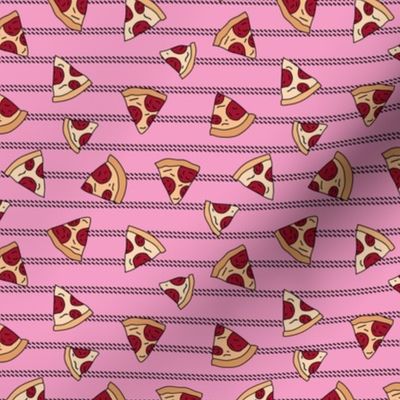 Pizza lovers slice fast food pop art drawing and stripes design pink girls