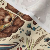 Whimsical Bear Pair with Fantasy Flora  - small