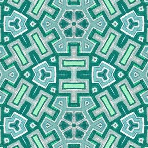 aztec snowflake in fresh minty greens