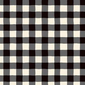 Berry Patch Gingham: Black & Ivory Gingham Check 