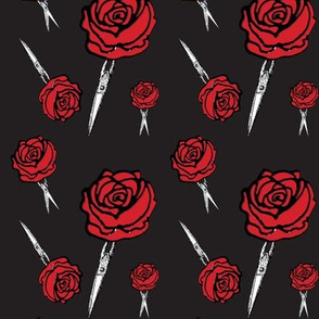 red roses with thorns Red