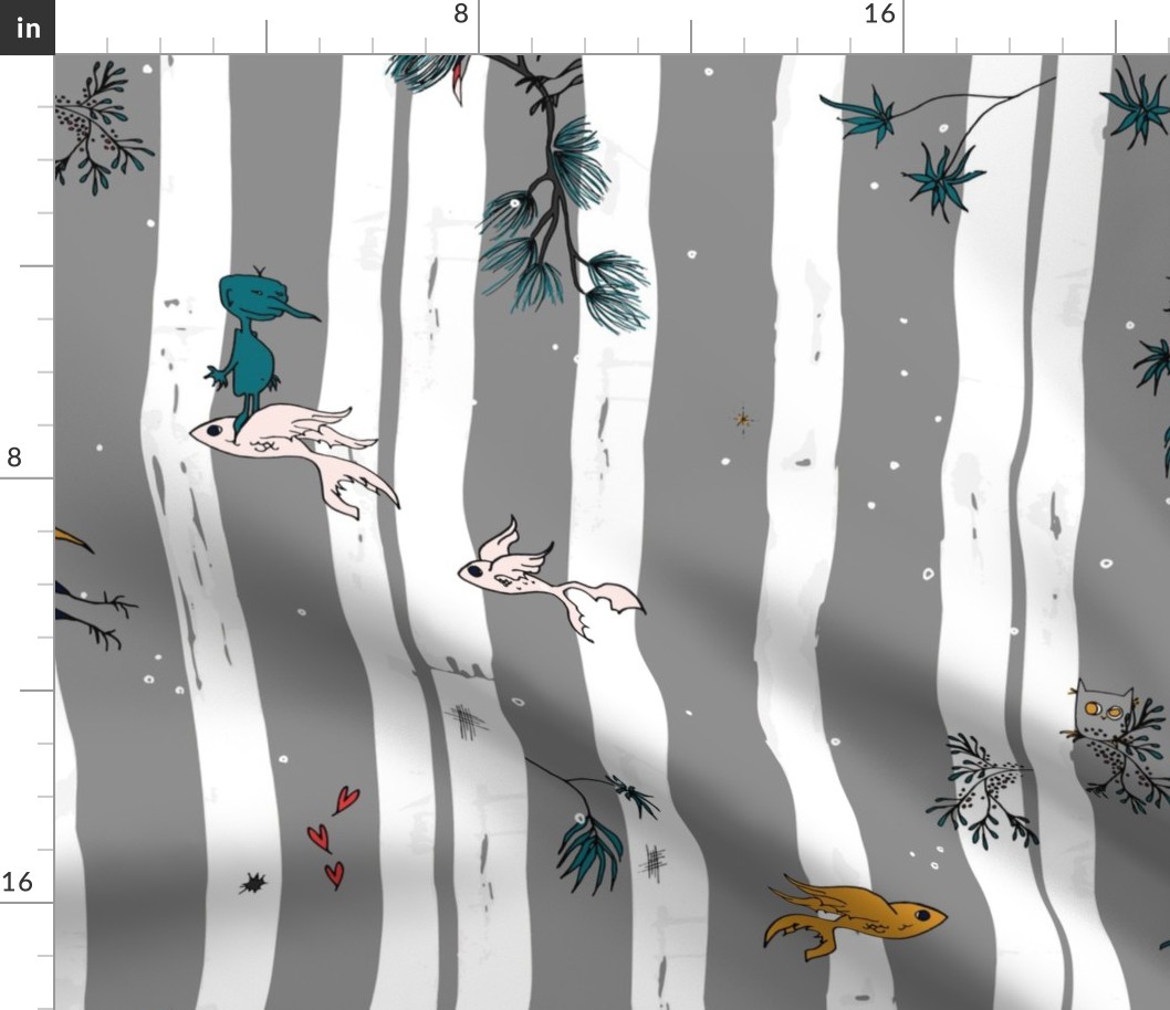 Whimsical Woodlands - Batik + Hand Drawn