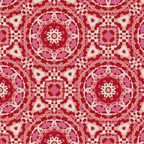 Mayan Geo - Red/Pink