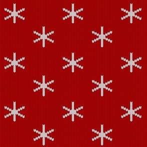 snowflakes red knit (large scale)