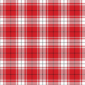 tartan white and red