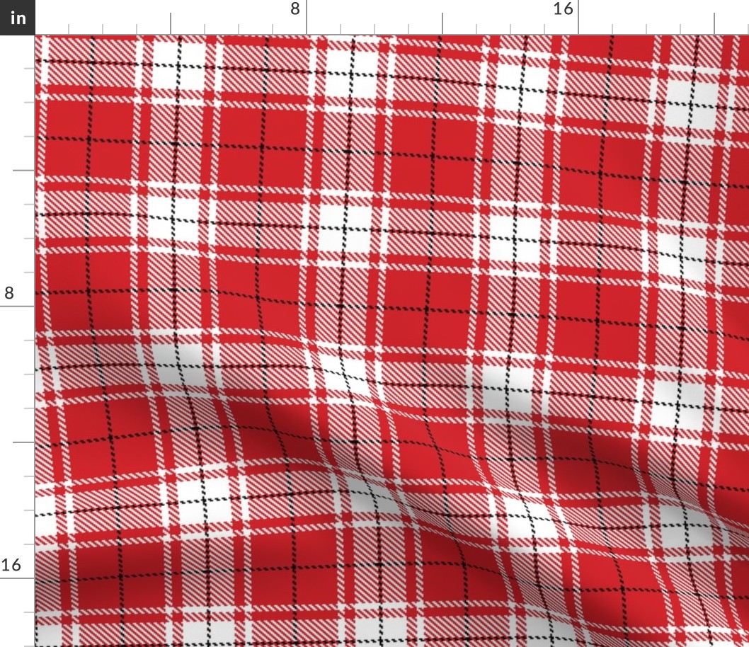 tartan white and red