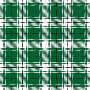 tartan green and white