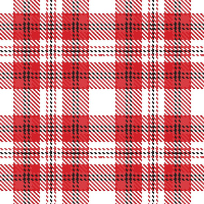 tartan white and red