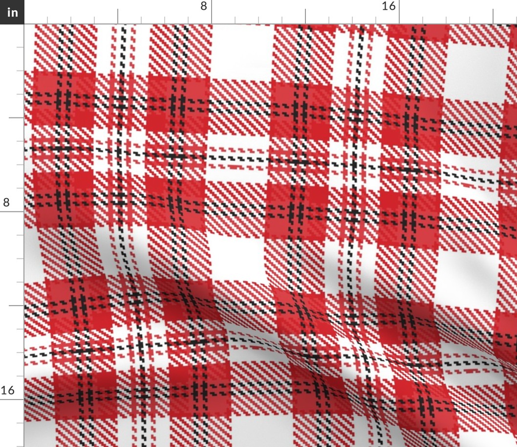 tartan white and red