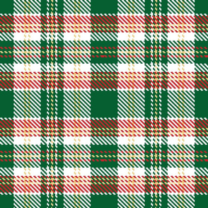 tartan white, red and green