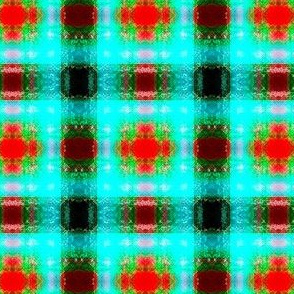 Sunset Plaid on Teal