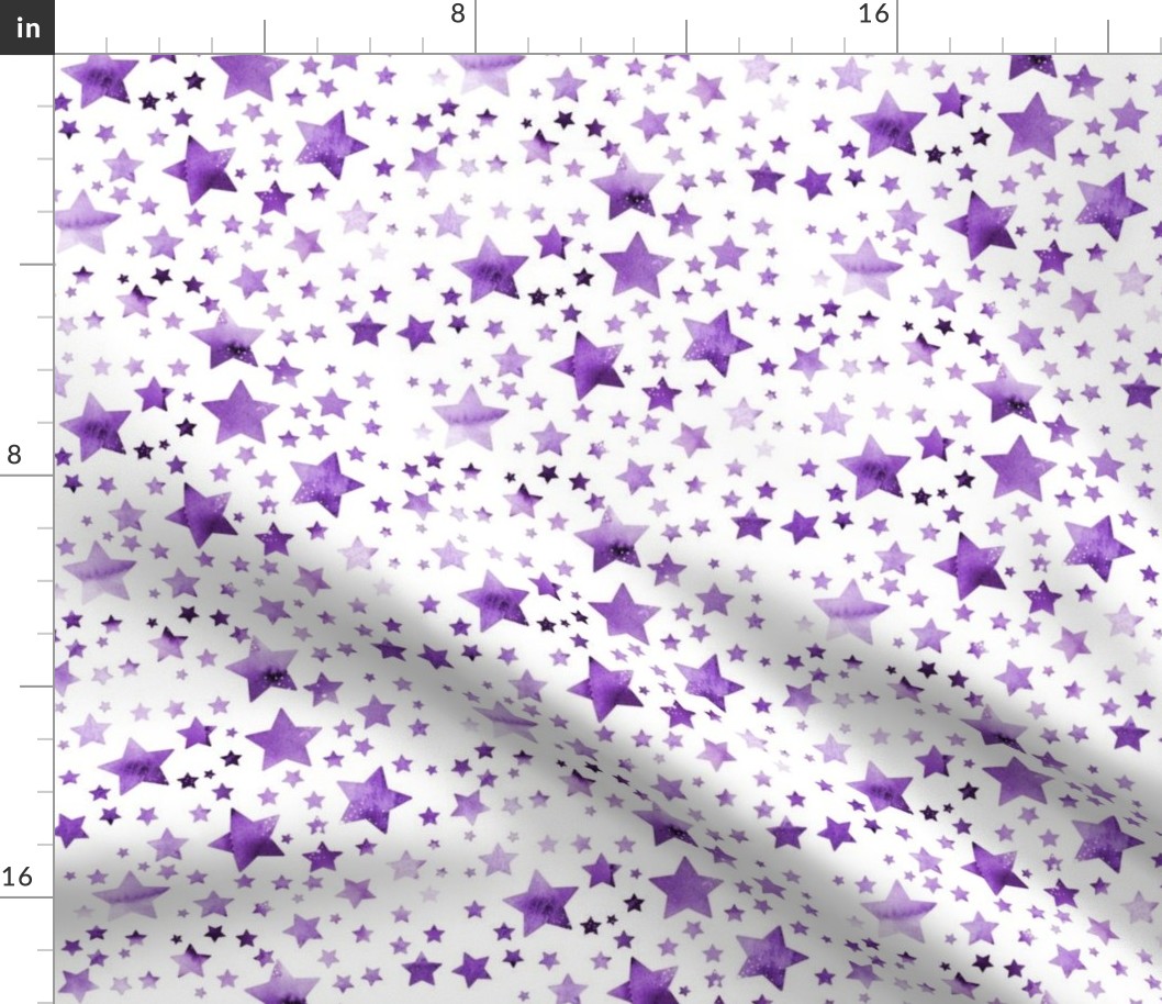 Stars-  watercolour purple #2