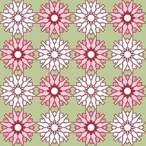 kaleidoscope back ground large red and pink green