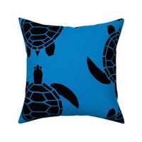 Jumbo Black Turtles on Turquoise Blue