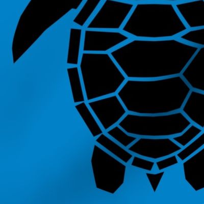 Jumbo Black Turtles on Turquoise Blue