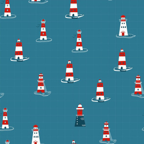 Lighthouses in ocean