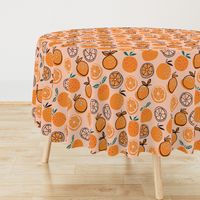 Pop Art Citruses - oranges on pink background