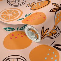 Pop Art Citruses - oranges on pink background