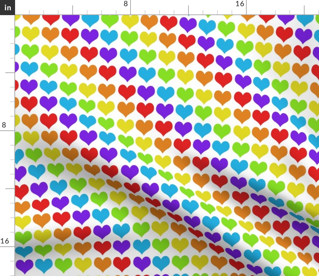 Rainbow hearts on white