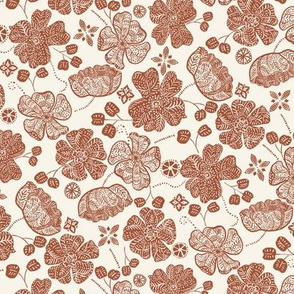 Rust and Cream Floral