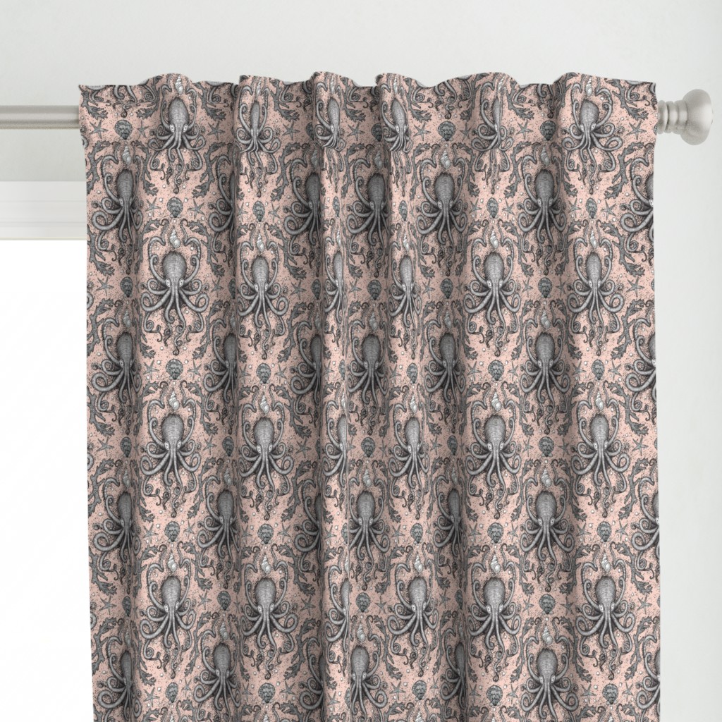 Octopus Damask- Seashell Pink 