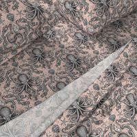 Octopus Damask- Seashell Pink 