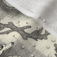 Seahorse Damask - Ivory Parchment 