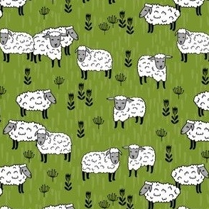 sheep fabric // field of sheep wool animals farms animals - moss green