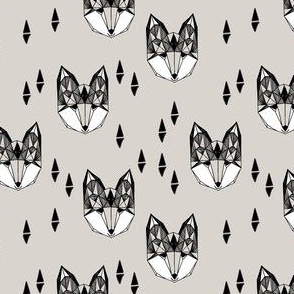 SMALL fox // geometric fox head woodland animals grey nursery baby baby boy kids design