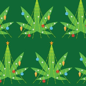 Cannabis Leaf Christmas Tree Green