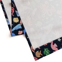 Whimsical Sea Theme Black Ground (Jumbo Scale)