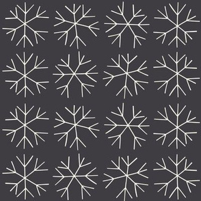 Christmas Snowflakes in charcoal black