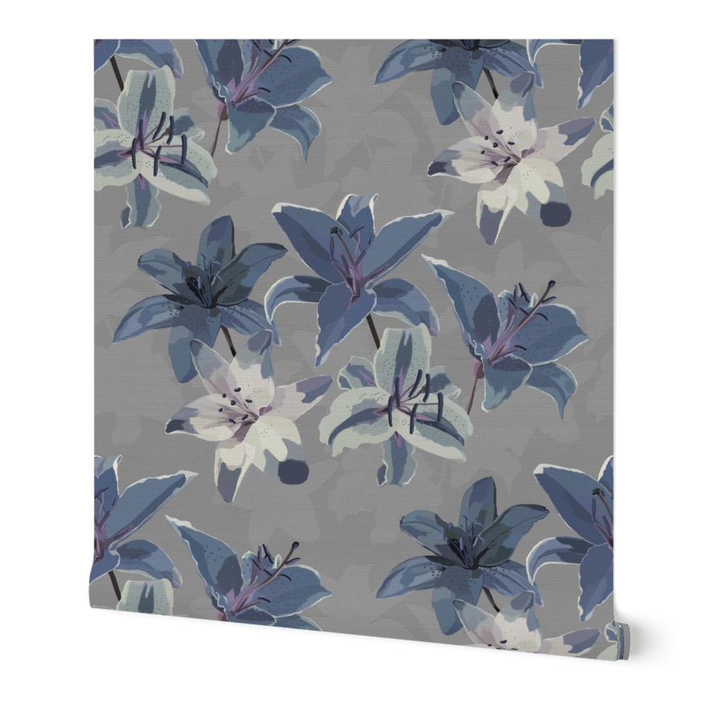 Lilies on Cloud Grey